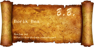 Borik Bea névjegykártya